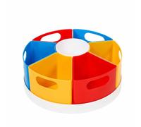 Fonowx Pot à Crayons Rotatif en Plastique Compartiments Multiples pour Rangement Stylos Crayons Stylos Gel Marqueurs Accessoires Bureau Étu Travail, Rouge