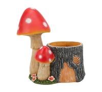 Fonowx Pot de Fleurs avec Figurine de Champignon et Lumière pour L'intérieur et L'extérieur, Polyvalent