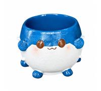 Fonowx Pot en Résine en Forme Poisson-Globe Fantaisie Conneur-Pot Poisson-Globe Décoratifs xturé Jardinière pr Bureau, Bleu Foncé