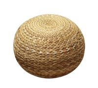 Fonowx Pouf en Matériau Composite Tabouret Bas Ottoman Repose-Pieds Coussin Sol Tressage Serré en Rotin et Coton Forme Dôme sans Pieds Ni Dossier Adapté au Salon Entrée Canapé