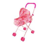 Fonowx Poussette pour Poupée Chariot Jouet Landau Pliant Conception Compacte Transport Aisé Poignée Coussinée Courbée Siège Textile Canopy Ajustable Convient aux Jeux d'Imitation Maison