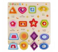 Fonowx Puzzle Formes Enfants Planche Tri Formes Jouet Bois Puzzles Véhicules Animaux Objets Poignées Surélevées Association Forme Image Reconnaissance, Formes