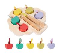 Fonowx Puzzle Géométrique Enfant Jouet d'apprentissage Tri et Appariement Formes Multicolores Plateau Solide Pince Bois Coordination Contrôle de la Prise