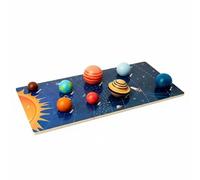 Fonowx Puzzle Planète Plateau Jeu Éducatif Manipulation Bois Apprentissage Planètes Puzzle Développement Coordination Adaptation Main-œil Adapté Enfants, Planche Cognitive