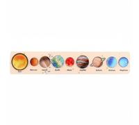 Fonowx Puzzle Planète Plateau Jeu Éducatif Manipulation Bois Apprentissage Planètes Puzzle Développement Coordination Adaptation Main-œil Adapté Enfants, Planètes D