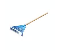 Fonowx Râteau Jardin à NTS Courbes en Composite Résistant pour Ramassage Efficace s Feuilles Mortes dans Vergers et Espaces Paysagers , Blue , 1.2M Poplar Handle
