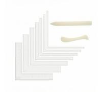 Fonowx Règle de Dessin en Acrylique Règle Équerre Règle de Mesure Guide de Coupe avec Couteau Pliable L Compacte Transparente, 10.8, Ensemble De 7 Pièces L, Épaisseur 0.5 Avec Plioir