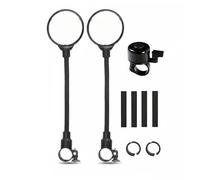 Fonowx Rétroviseur Vélo Rétroviseur Guidon Miroir Cyclisme Accessoire Cycliste avec Réglage Fluide Vision Claire ABS Antichoc Collier Verrouillage Ferme Convient Trajets Nuit Jour, 2 PACK With Bell