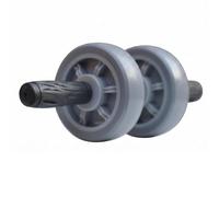 Fonowx Roue Abdominale Rouleau Abdos Roue de Core Appareil Gainage Double Roues avec Axe Central Renforcé et Roulement Lisse, Roulette Abdominale Double Silencieuse Grise Élargie De 15 Cm De Diamètre