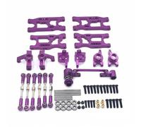 Fonowx Scale Vehicle Components Ensemble Amélioration Châssis RC Bras de Choc Sièges en C Coupelles Direction Huit Roulements Biellettes Ajustables Métal, Violet