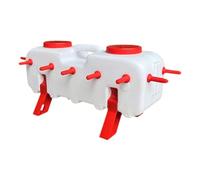 Fonowx Seau d'allaitement pour Porcelets et Agneaux avec 14 Tubes à Tétine, Volume 10 L, Support Inclus, Dimensions 46 X 24 X 15 Cm