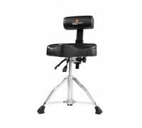 Fonowx Siège de Batterie Réglable Tabouret de Batterie Trône de Batterie Chaise de Batteur Siège Confortable avec Assise Souple, SD Tambouret A Pneumatique, Dossier Réglable
