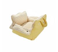 Fonowx Sofa Industrielle Canapé Transportable pour Animal avec Matière Résistante et Base Antidérapante Amovible Adapté au Conduite Espace de Vie, Plaid Jaune Lavable