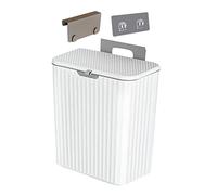 Fonowx sous l'évier Poubelle de recyclage stable avec crochet Portable avec couvercle Petit seau à compost d'intérieur pour porte d'armoire Camping, Blanc 9L