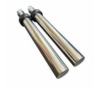Fonowx Squat Rack Goupille de Rangement Porte-plaques Support de Disques Accessoire de Cage en Acier avec Embout Caoutchouc Vissage Simple Compatible Tubes, 330MM, Tête Inox