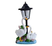 Fonowx Statue de Jardin Cygne, éclairage Décoratif, Lampe Solaire, Lanterne, Sculpture pour Porte D'entrée, Terrasse, Patio, Cadeau de Pendaison de Créma