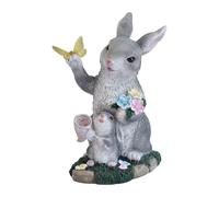 Fonowx Statue de Jardin, Sculpture En Résine, Ornement, Cadeau, Décoration Extérieure Unique pour Patio et Pelouse, Blanc Gris