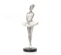 Fonowx Statuette Danseuse de Ballet Figurine Sculpture Ornement Résine Pose Classique Silhouette Gracieuse Aspect Brillant Décor de Table Salon Bibliothèque, Argent, Style to 6