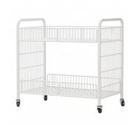 Fonowx Support d'Exposition Roulant Repliable à UX Étagères avec Cadre en Fer Forgé et Conception Compacte pour Rangement Facile dans Coffre Voiture, Blanc, Grande 100x56x84cm