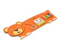 Fonowx Tableau d'apprentissage pour Enfants Planche d'Activités Murale Motricité Fine Panneau Interactif en Bois Élément Éducatif Approprié pour Jeux Ludiques Chambre d'enfants, Jeu Mural Ours
