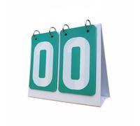 Fonowx Tableau de Score Imperméable Indicateur de Score Manuel à Pages Tournantes Grands Chiffres Fond Contrasté Socle Stable Anneaux Métalliques Portable, 2 Chiffres, Vert Wp