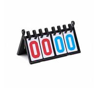 Fonowx Tableau de Score Sportif Compteur de Points Manuel Tableau Marqueur de Table Pliable Chiffres Grands Haute Lisibilité Anneaux Métalliques Renforcés, Rouge+Bleu, PVC À 4 Chiffres