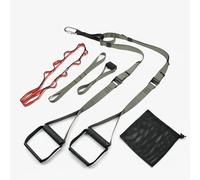 Fonowx Training Belt Sangles d'Entraînement Sangle de Résistance Équipement de Traction Poignées Revêtues Caoutchouc et Longueur Modulable Adapté au, Vert Armée