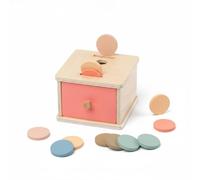 Fonowx Trieur de Formes pour Enfants Jouet d'Éveil Boîte à Formes Bloc Géométrique Cube d'Activités en Bois Lisse avec Rangement Intégré et Ouvertures, Boîte À Pièces Montessori