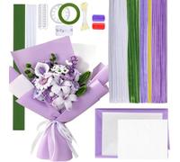 FONPOO Fil Chenille Fleur 250 pièces de Cure-pipe 5 Couleurs-Violet | Accessoires DIY pour Bouquet de Fleurs,Déco de Fête,Kit créatif pour anniversaire - Cadeau Fait Main pour Adultes