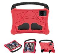 FONREST Compatible avec Huawei Honor Pad X8a 11" 2024 - Coque légère en mousse EVA sur le thème de la boxe - Résistante aux chocs et aux chutes - Avec poignée et support - Rouge/noir