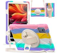 FONREST Compatible avec Lenovo Tab K11 Plus 11,45" TB352FU/XU - Coque robuste avec béquille pivotante - Résistante aux chocs - Avec poignée et bandoulière (Aurora)