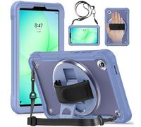 FONREST Coque en cristal robuste pour Samsung-Galaxy-Tab-A11 8,7" 2025 SM-X135/X133/X130 avec béquille pivotante, bords enveloppés de polycarbonate mat + TPU - Coque anti-chocs avec bandoulière