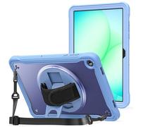 FONREST Coque en cristal robuste pour Samsung-Galaxy-Tab-A11+Plus 11" 2025 SM-X230/X235/X236 avec béquille pivotante, bords enveloppés de polycarbonate mat + TPU - Coque anti-chocs avec bandoulière