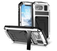 FONREST Coque intégrale robuste pour iPhone 16e avec béquille en aluminium résistant aux chocs + TPU Armor Hybrid Tough Cover w/[Protection d'écran en verre trempé] Prend en charge le chargement sans