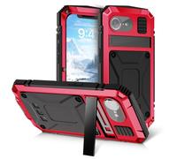 FONREST Coque intégrale robuste pour iPhone 16e avec béquille en aluminium résistant aux chocs + TPU Armor Hybrid Tough Cover w/[Protection d'écran en verre trempé] Prend en charge le chargement sans