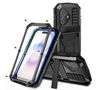 FONREST Coque intégrale robuste pour iPhone 17 avec béquille en aluminium résistant aux chocs + TPU Armor Hybrid Tough Cover avec [protection d'écran en verre trempé], prend en charge le chargement