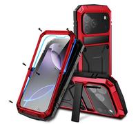 FONREST Coque intégrale robuste pour iPhone 17-Pro avec béquille en aluminium résistant aux chocs + TPU Armor Hybrid Tough Cover avec [protection d'écran en verre trempé], prend en charge le