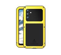 FONREST Coque intégrale Robuste pour Samsung-Galaxy-A34-5G étuis, Housses Armor Lourd en Aluminium résistant aux Chocs et à la Neige avec Verre trempé Protecteur d'écran(Jaune)