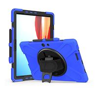 FONREST Coque pour Microsoft Surface Pro X (2020/2019) avec béquille robuste avec porte-stylo, coque hybride antichoc de 33 cm avec poignée rotative à 360°, bandoulière (bleu)