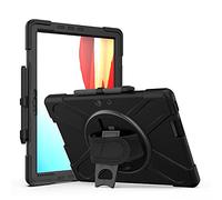 Fonrest Coque pour Microsoft Surface Pro X (2020/2019) avec béquille robuste avec porte-stylo, coque hybride antichoc de 33 cm avec poignée rotative à 360°, bandoulière (noir)