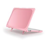 FONREST Coque robuste givrée pour MacBook Neo (A3404 A18 Pro Chip 13") avec béquille ergonomique pliable, revêtement mat résistant aux chocs, bords enveloppés de PC + TPU (Blush)