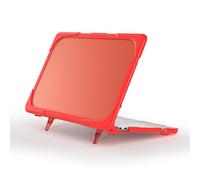 FONREST Coque robuste givrée pour MacBook Neo (A3404 A18 Pro Chip 13") avec béquille ergonomique pliable, revêtement mat résistant aux chocs, bords enveloppés de PC + TPU (rouge)