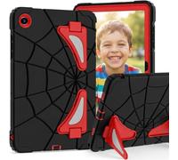 FONREST Coque robuste pour enfants pour Samsung-Galaxy-Tab-A11+Plus/A9+Plus 11" avec double béquille porte-stylo S, résistante aux chocs en polycarbonate + silicone SM-X230/X235/X236 (noir/rouge)