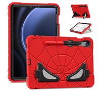 FONREST Coque robuste pour enfants pour Samsung Galaxy Tab S10 Lite 10,9" 2025 SM-X400/X406B/S10FE avec double béquille porte-stylo S résistant aux chocs en polycarbonate + silicone (rouge/noir)