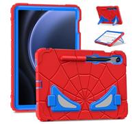 FONREST Coque robuste pour enfants pour Samsung Galaxy Tab S10 Lite 10,9" 2025 SM-X400/X406B/S10FE avec double béquille porte-stylo S résistant aux chocs en polycarbonate + silicone (rouge/bleu)