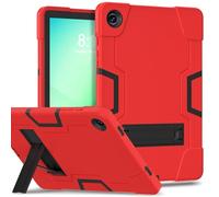 FONREST Coque robuste pour Samsung-Galaxy-Tab-A11+Plus/A9+Plus 11" avec béquille, PC hybride robuste + silicone résistant aux chocs SM-X230/X235/X236 (rouge + noir)
