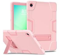 FONREST Coque robuste pour Samsung-Galaxy-Tab-A11+Plus/A9+Plus 11" avec béquille, PC hybride robuste + silicone résistant aux chocs SM-X230/X235/X236 (or rose)