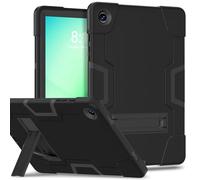 FONREST Coque robuste pour Samsung-Galaxy-Tab-A11+Plus/A9+Plus 11" avec béquille, PC hybride robuste + silicone résistant aux chocs pour enfants SM-X230/X235/X236 (noir)