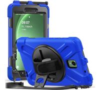 Fonrest Coque robuste pour Samsung Galaxy Tab Active5 5G 8" (SM-X300/X306B 2024)/Active 3 T570/T575 avec béquille rotative à 360°, coque blindée résistante aux chocs avec main/bandoulière (bleu)