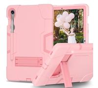 FONREST Coque robuste pour Samsung Galaxy Tab S10 Lite 11,9" 2025 SM-X400/X406B/S10 FE/S9 FE avec béquille en S porte-stylo, coque hybride résistante aux chocs pour enfants (or rose)